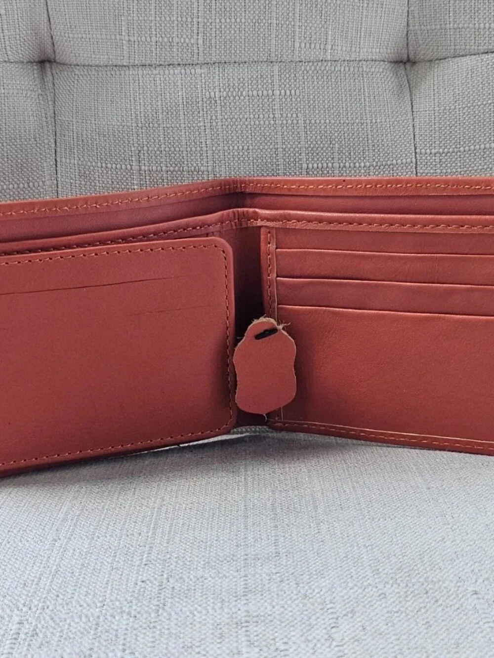 Orange Wallet Handmade Billfold Genuine Leather Billfold Card Holder Purse New